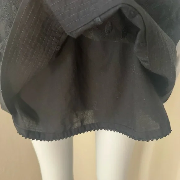 JUICY COUTURE Embroidered Shift Dress Black 100% Cotton A-Line Scoop Neck Size 6 - Picture 11 of 15